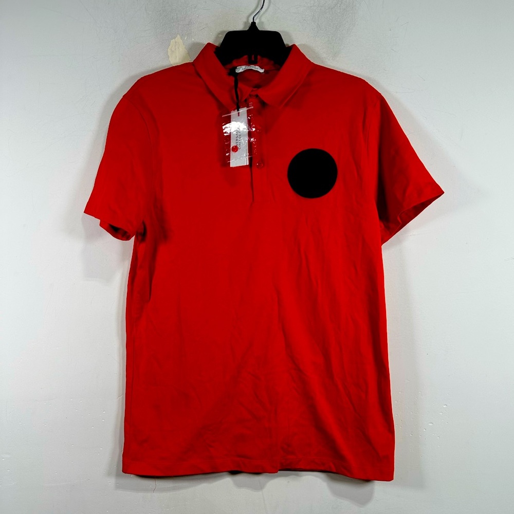 Versacee Short Sleeve Polo Shirt, Men's Size M - Orange-Red